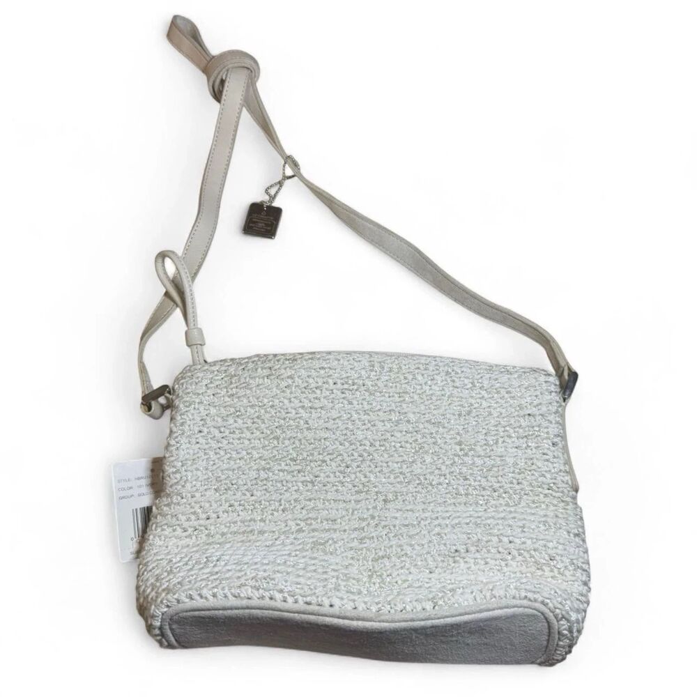 NWT Liz Claiborne Ivory Shoulder Bag Classic Style Summer Bridal See Condition - Picture 1 of 8